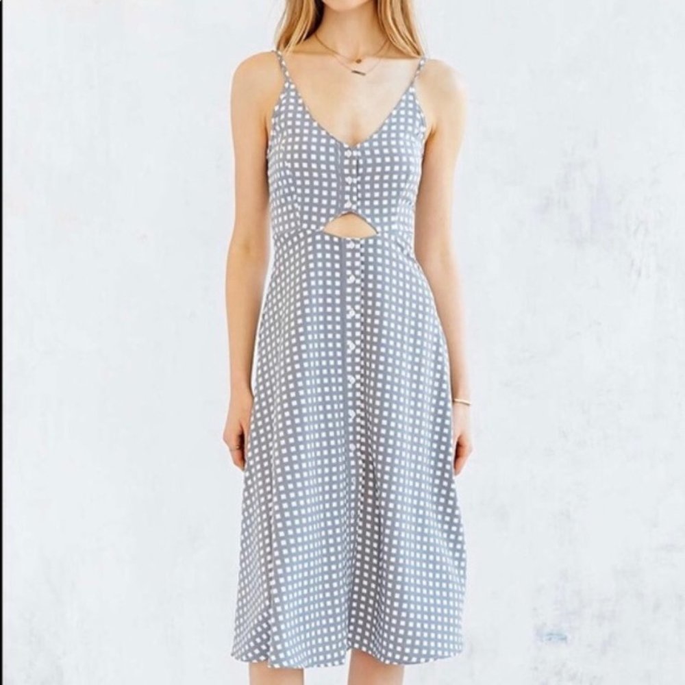 Urban Outfitters Midi Cutout Check Dress